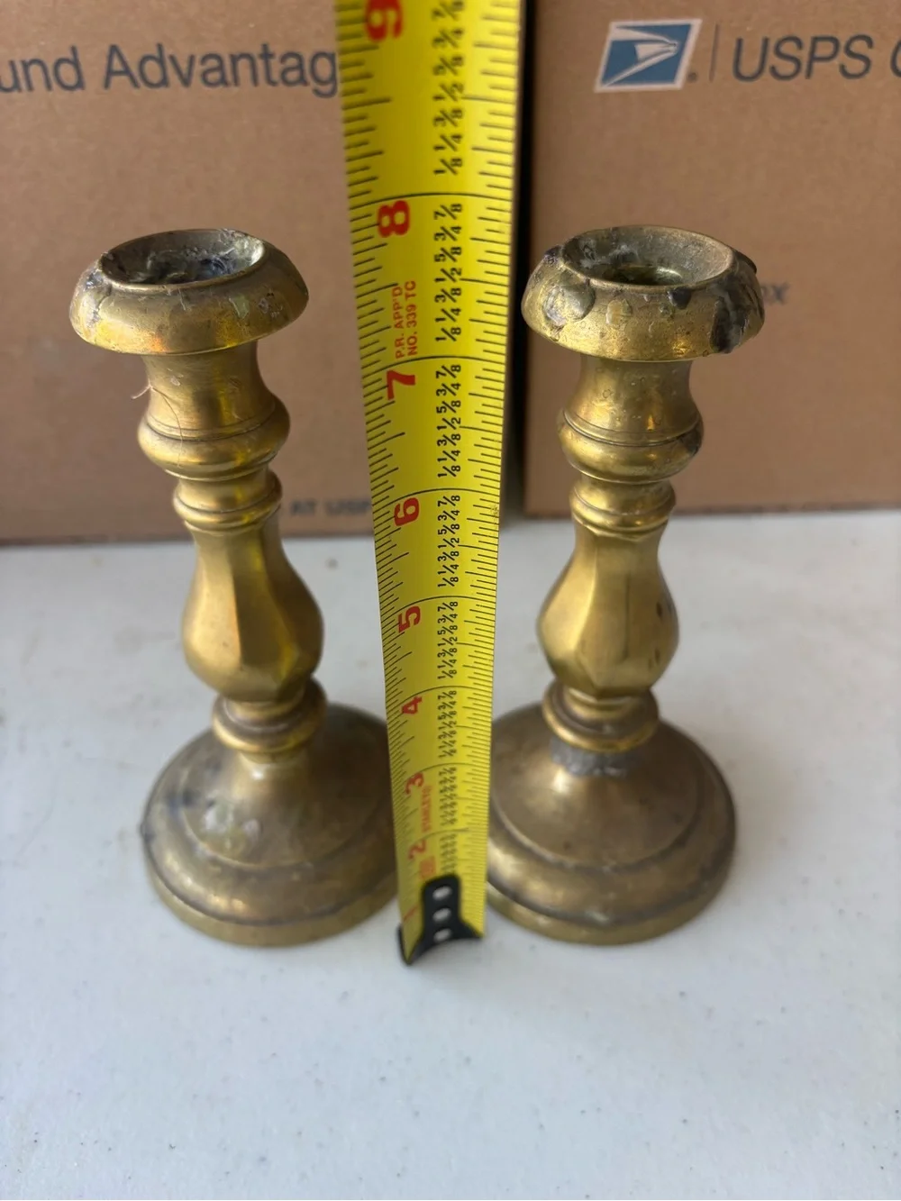 Vintage Brass Candlestick Pair - Cottagecore farmhouse decor